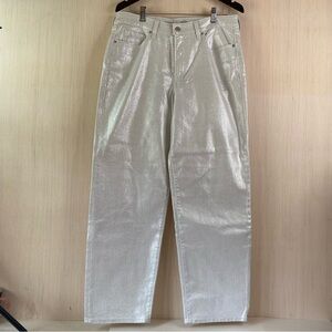 Old Navy High-Rise OG Loose Silver Shine Jeans Size 12